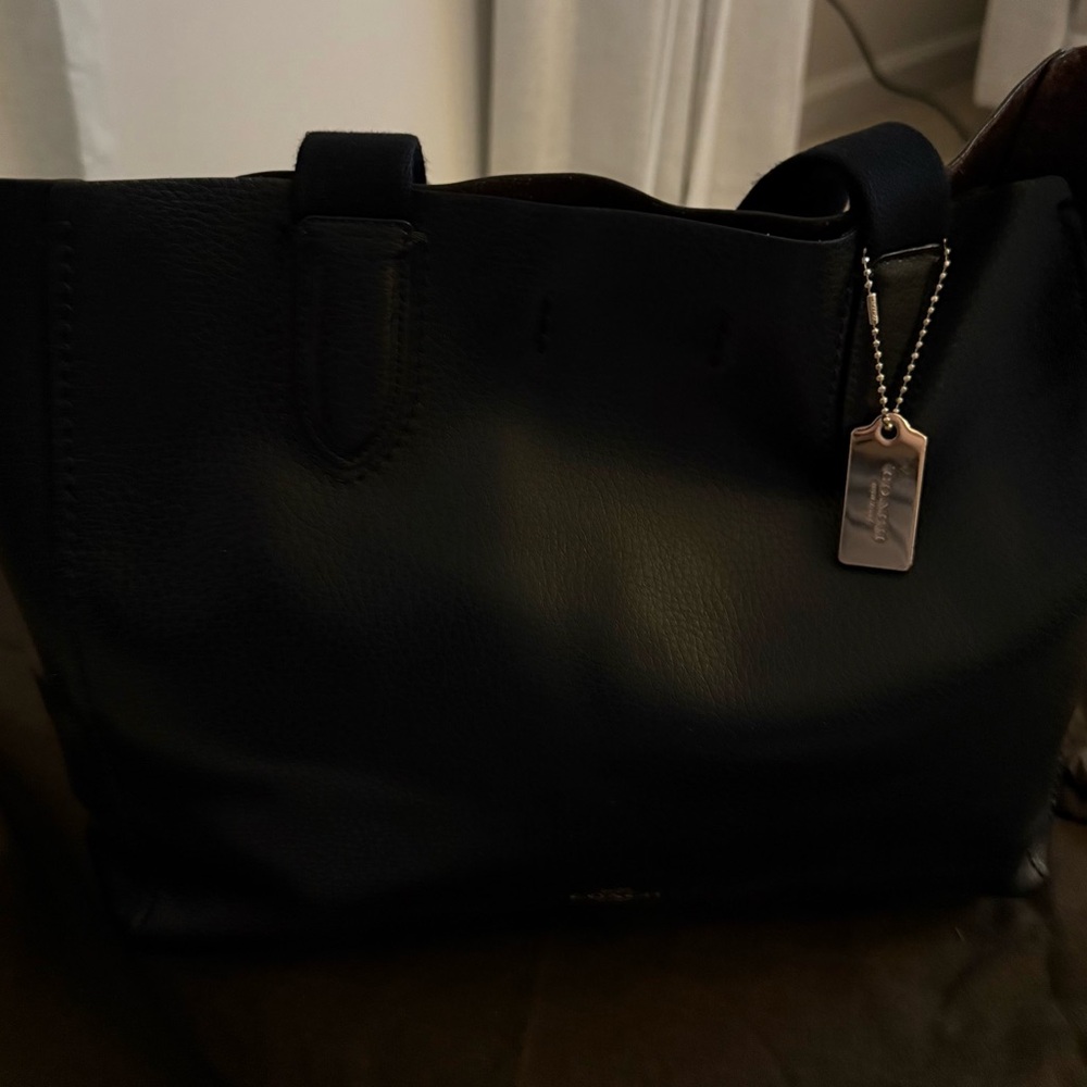 Coach Black Leather Tote Bag